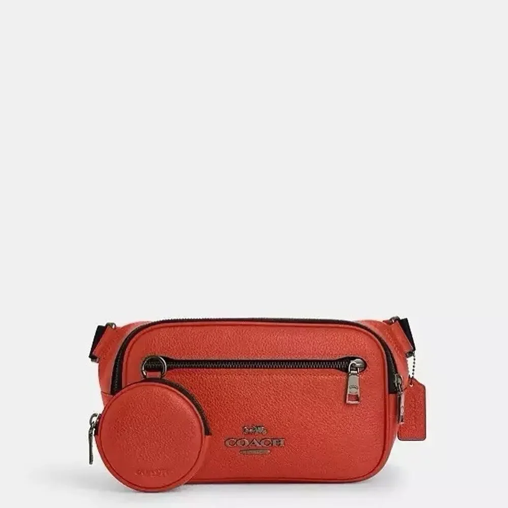 NWT Coach Elias Belt Bag Leather CJ507 Mango
